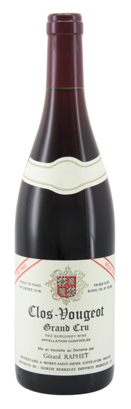 Domaine Gerard Raphet Clos-Vougeot Cuvee Unique Grand Cru 2023 Front Bottle Shot