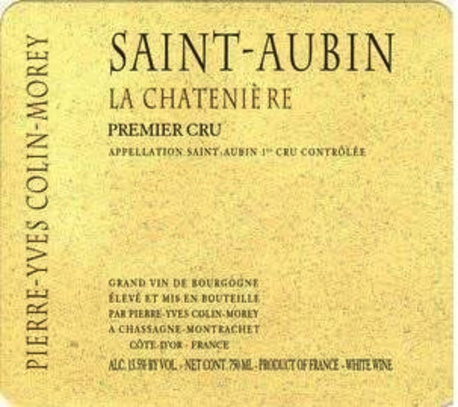 Pierre-Yves Colin-Morey Saint-Aubin La Chateniere Premier Cru 2019 Front Label