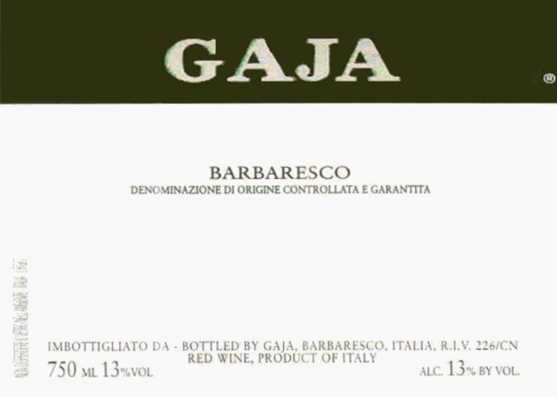 Gaja Barbaresco 1996 Front Label