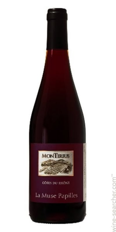 Montirius Cotes du Rhone La Muse Papilles Rouge 2015 Front Bottle Shot