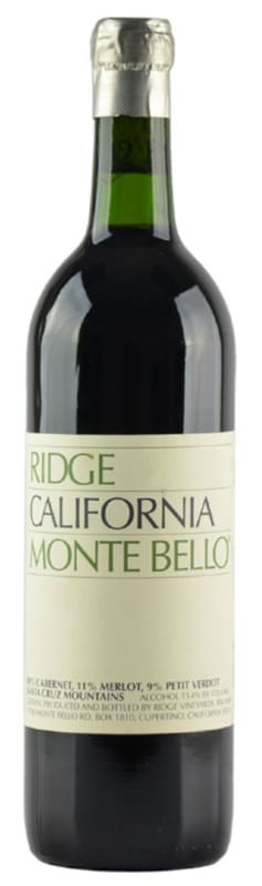 Ridge Monte Bello 1996 Front Bottle Shot