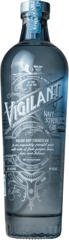 Joseph Magnus Distillery Vigilant Navy Strength Gin Front Bottle Shot