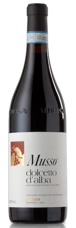 Musso Dolcetto d'Alba 2018 Front Bottle Shot