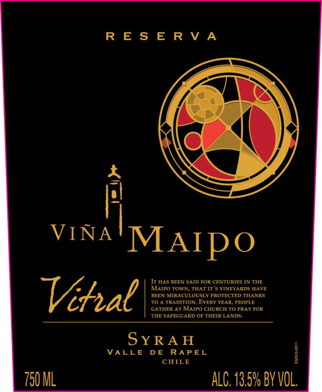 Vina Maipo Vitral Reserva Syrah 2015 Front Label
