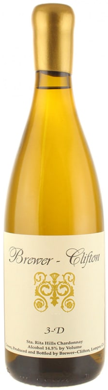 Brewer-Clifton 3D Chardonnay 2013 Front Bottle Shot