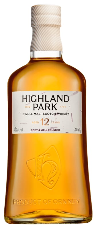 Highland Park 12 Year Single Malt Scotch Whisky Front Bottle Shot