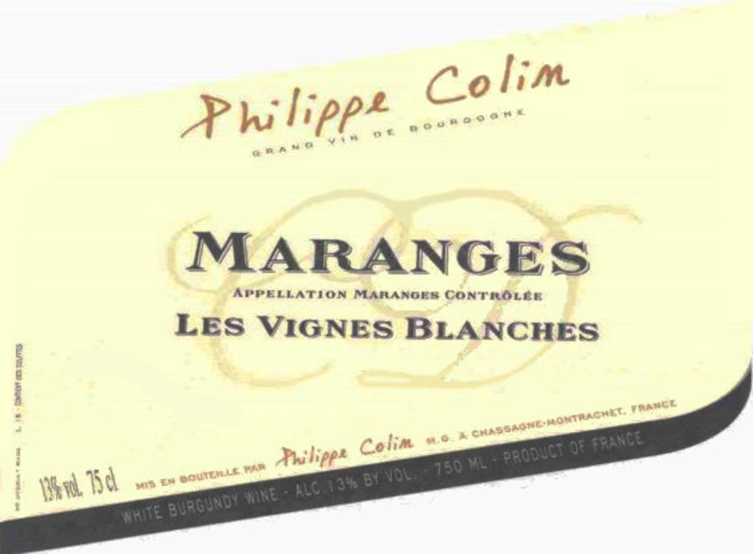 Philippe Colin Maranges Les Vignes Blanches 2013 Front Label