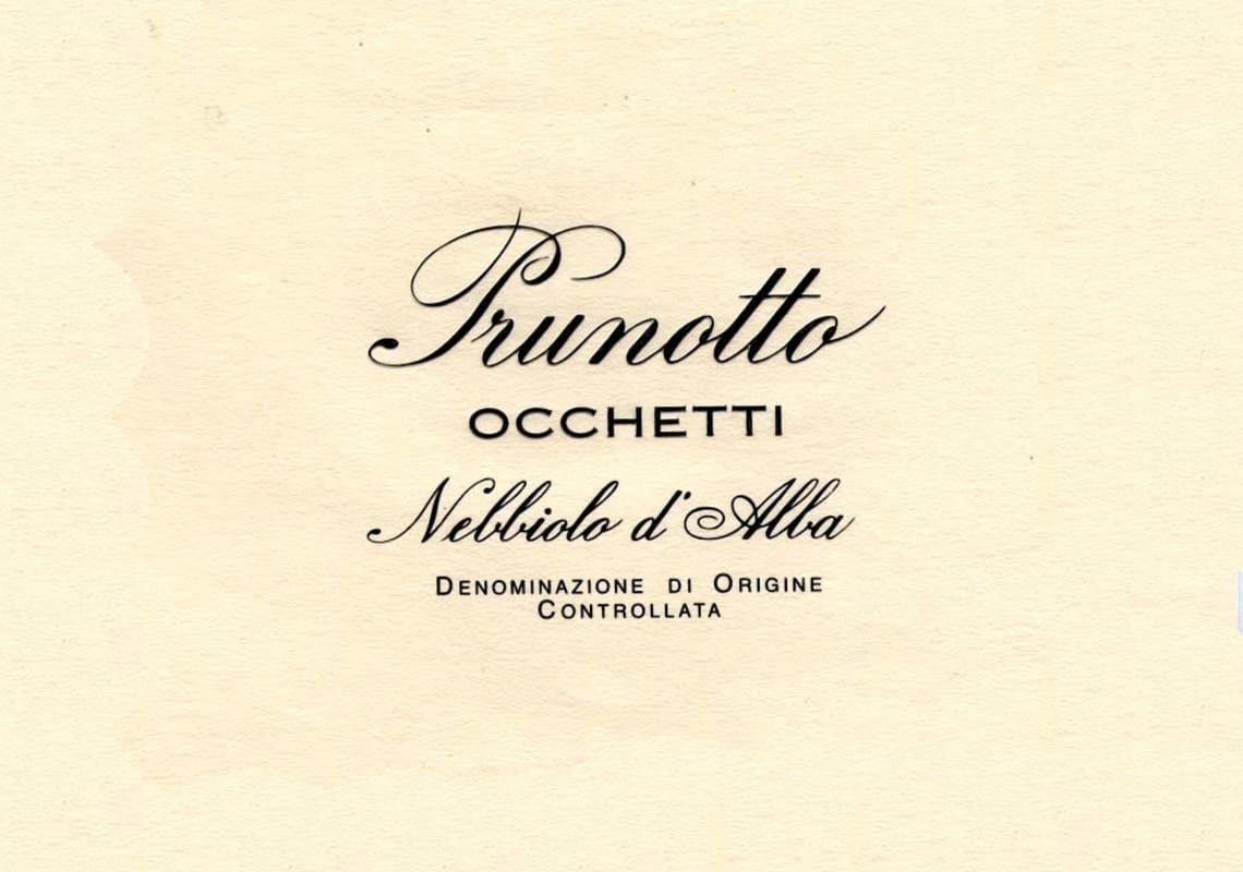 Prunotto Nebbiolo Occhetti 2003 Front Label