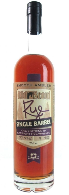 Smooth Ambler Single Barrel Cask Strength Rye Whiskey Front Bottle Shot