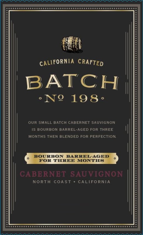 Batch 198 Bourbon Barrel Aged Cabernet Sauvignon 2016 Front Label