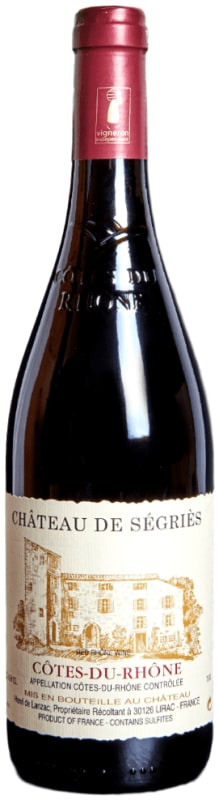 Chateau de Segries Cotes du Rhone 2020 Front Bottle Shot
