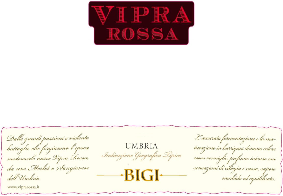 Bigi Vipra Rossa 2015 Front Label