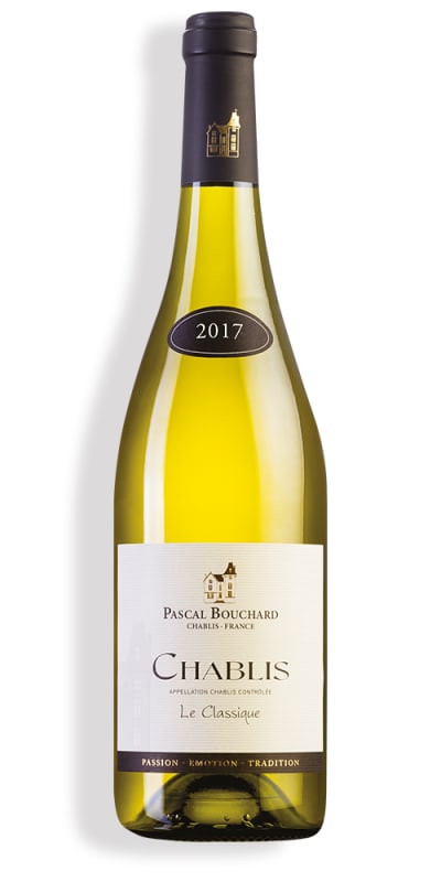 Pascal Bouchard Le Classique Chablis (OU Kosher) 2017 Front Bottle Shot