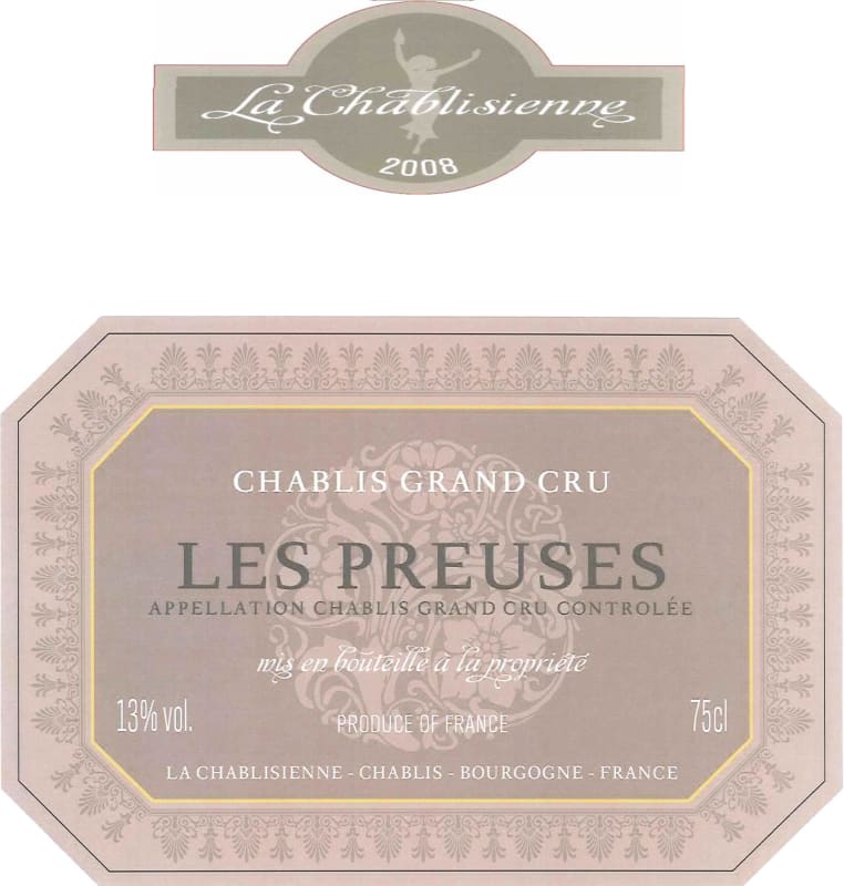 La Chablisienne Chablis Les Preuses Grand Cru 2008 Front Label