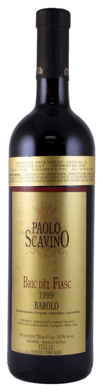 Paolo Scavino Barolo Bric del Fiasc 1999 Front Bottle Shot