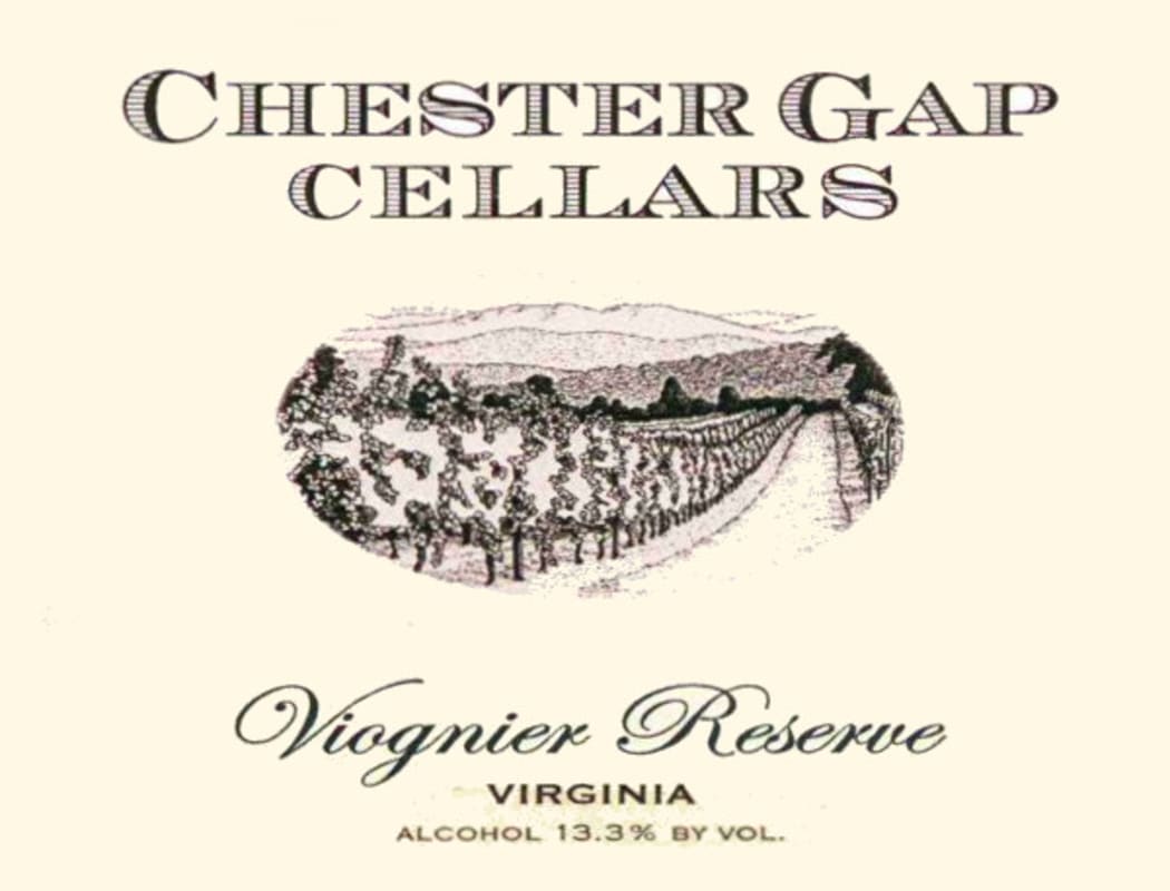 Chester Gap Cellars Viognier Reserve 2012 Front Label