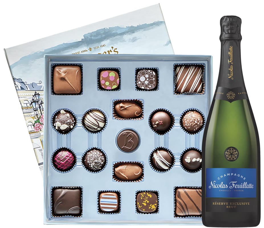 95 Point Champagne & Bissinger's Handcrafted Chocolates French Collection Gift Product Image