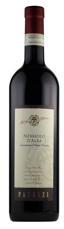 Patrizi Nebbiolo d'Alba 2019 Front Bottle Shot