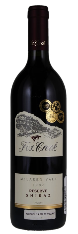 Fox Creek Reserve Shiraz 1996 Front Bottle Shot