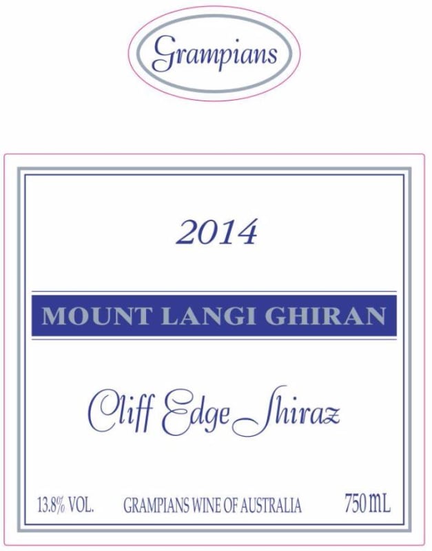 Mount Langi Ghiran Cliff Edge Shiraz 2014 Front Label
