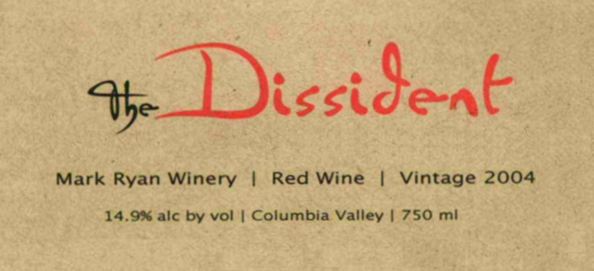 Mark Ryan The Dissident 2004 Front Label