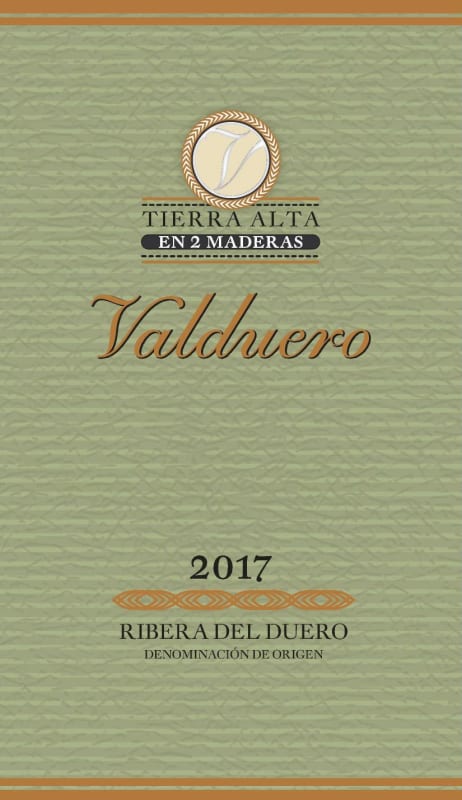Valduero Tierra Alta 'Valduero 2 Maderas 2017 Front Label