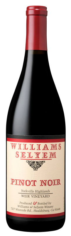 Williams Selyem Weir Vineyard Pinot Noir 2017 Front Bottle Shot
