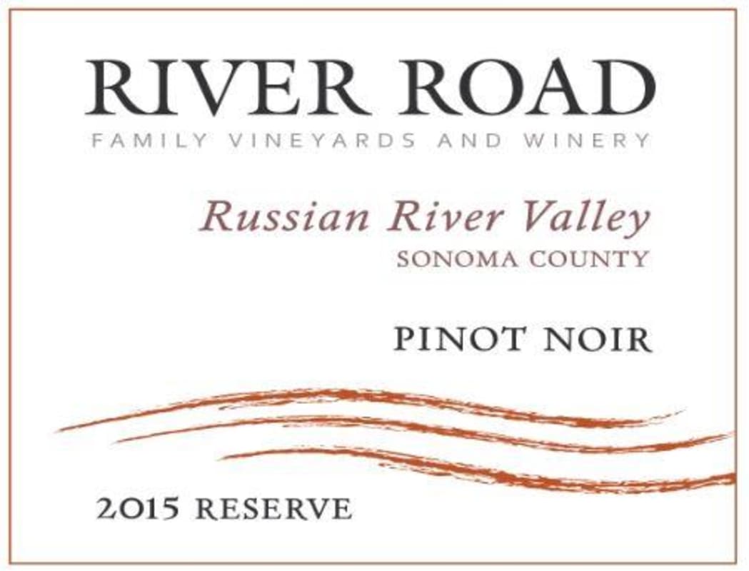 River Road Vineyards Reserve Pinot Noir 2015 Front Label