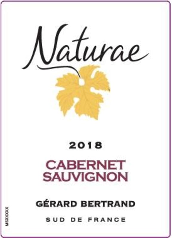 Gerard Bertrand Naturae Cabernet Sauvignon 2018 Front Label