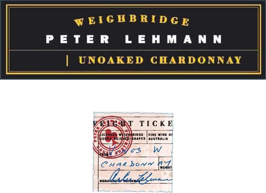 Peter Lehmann Weighbridge Unoaked Chardonnay 2011 Front Label