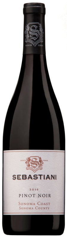 Sebastiani Sonoma Coast Pinot Noir 2016 Front Bottle Shot