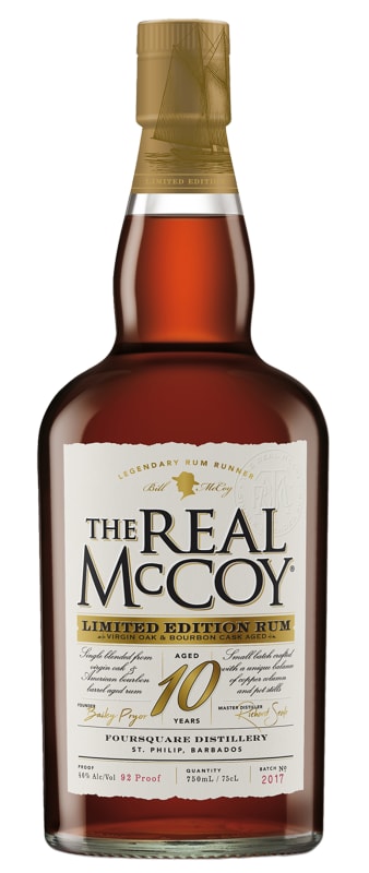 The Real McCoy 10 Year Virgin Oak and Bourbon Cask Rum Front Bottle Shot