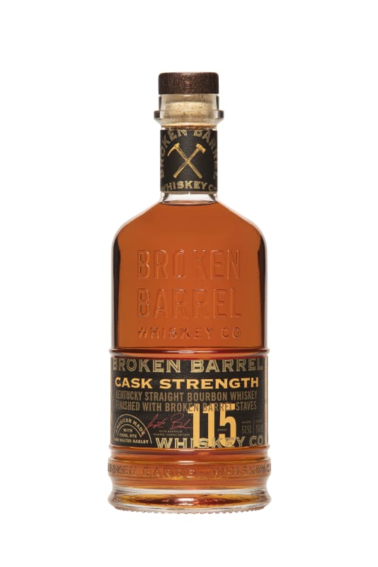 Broken Barrel Whiskey Cask Strength Bourbon Front Bottle Shot