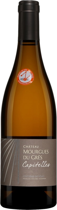Chateau Mourgues du Gres Costieres de Nimes Capitelles Blanc 2018 Front Bottle Shot