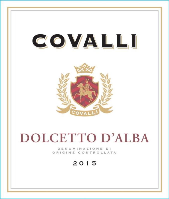 Covalli Dolcetto D'Alba 2015 Front Label