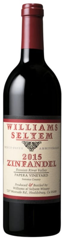 Williams Selyem Papera Vineyard Zinfandel 2015 Front Bottle Shot