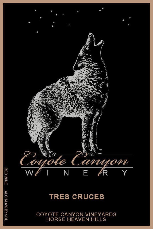 Coyote Canyon Winery and Lounge Tres Cruces GSM 2013 Front Label