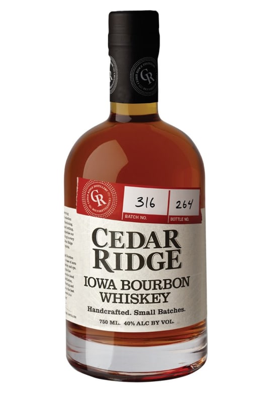 Cedar Ridge Bourbon Whiskey Front Bottle Shot