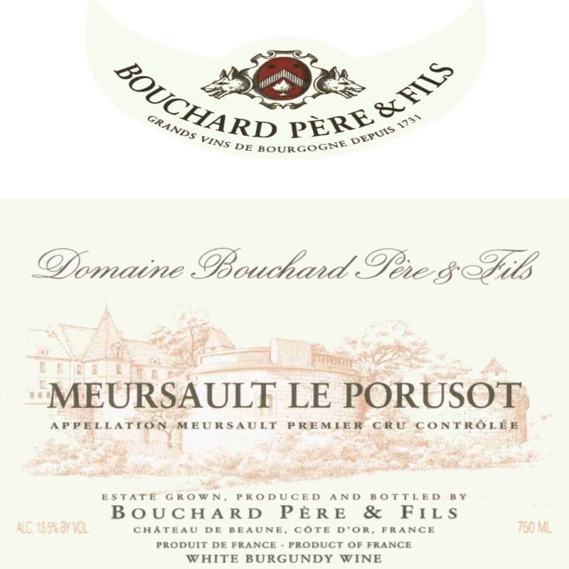 Bouchard Pere & Fils Meursault Le Porusot Premier Cru 2000 Front Label