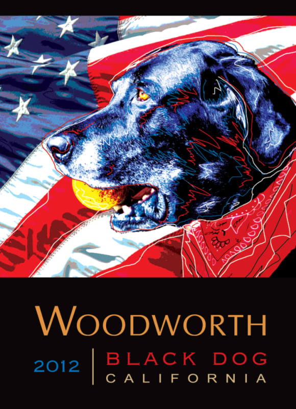Woodworth Vineyards Black Dog Red 2012 Front Label