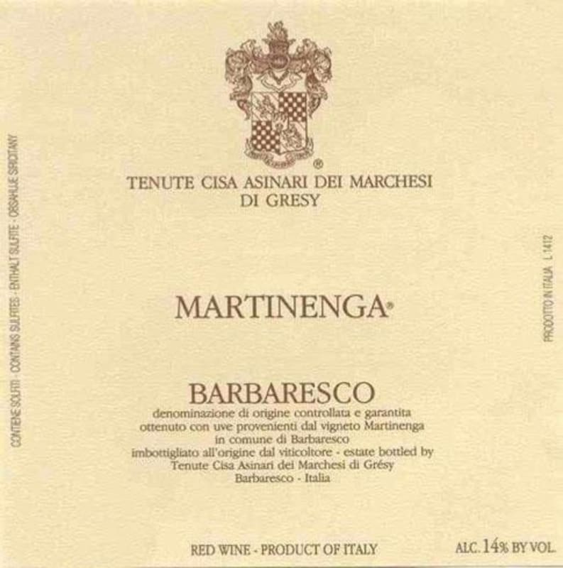 Marchesi di Gresy Barbaresco Martinenga (375ML half-bottle) 2017 Front Label