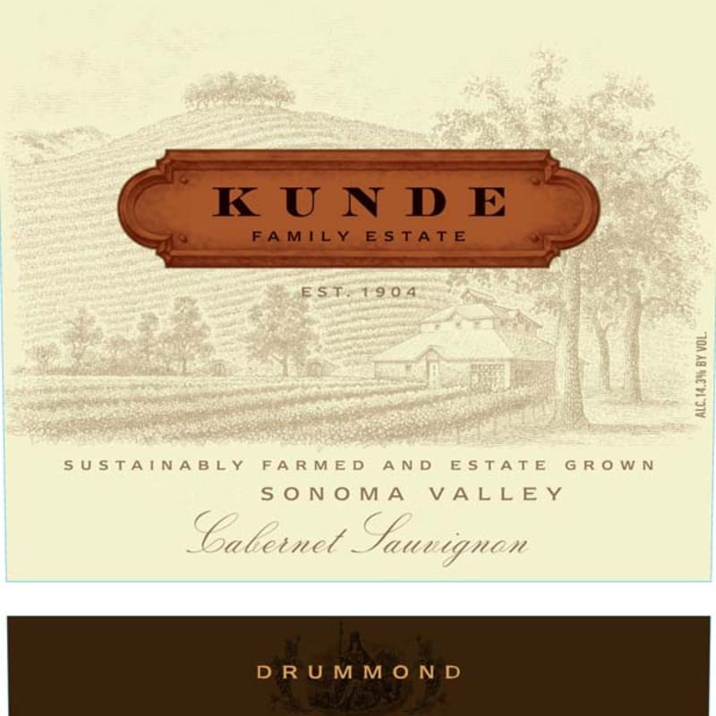 Kunde Drummond Cabernet 2011 Front Label