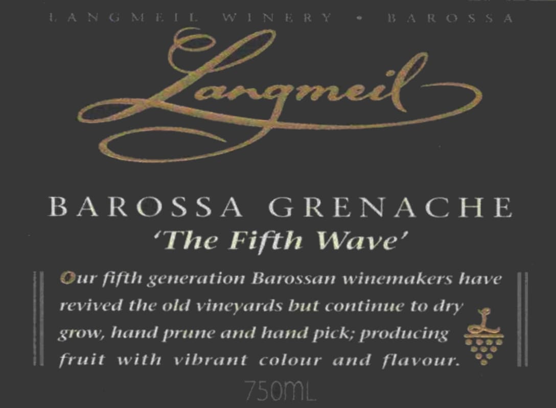 Langmeil The Fifth Wave Grenache 2002 Front Label