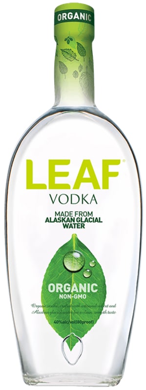 Leaf Vodka Alaskan Glacial Water Vodka Front Bottle Shot
