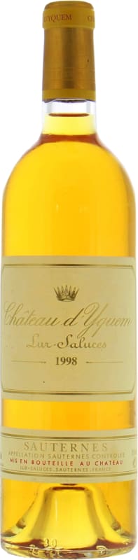 Chateau d'Yquem Sauternes 1998 Front Bottle Shot