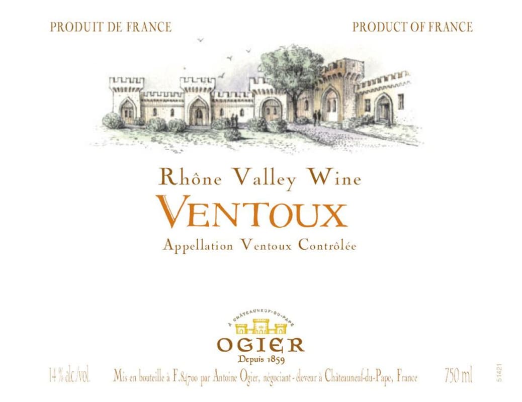 Ogier Cres du Ventoux 2017 Front Label