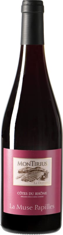 Montirius Cotes du Rhone La Muse Papilles Rouge 2022 Front Bottle Shot