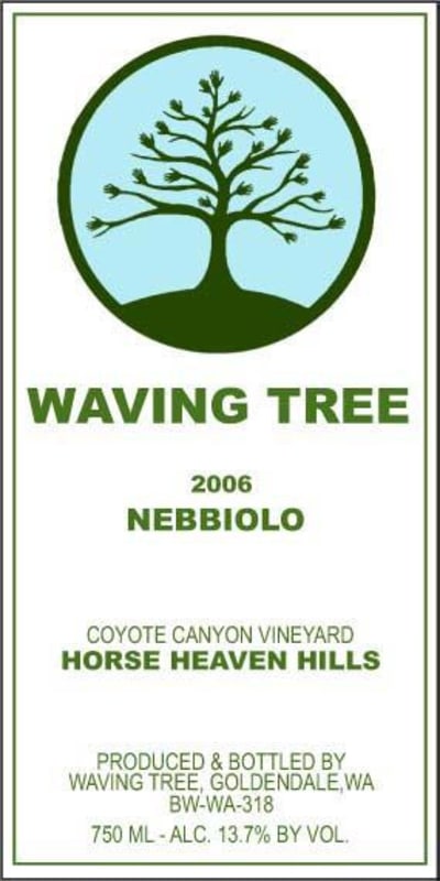 Waving Tree Winery and Vineyards Coyote Canyon Vineyard Nebbiolo 2006 Front Label