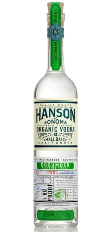 Hanson Of Sonoma Organic Cucumber Vodka Front Bottle Shot