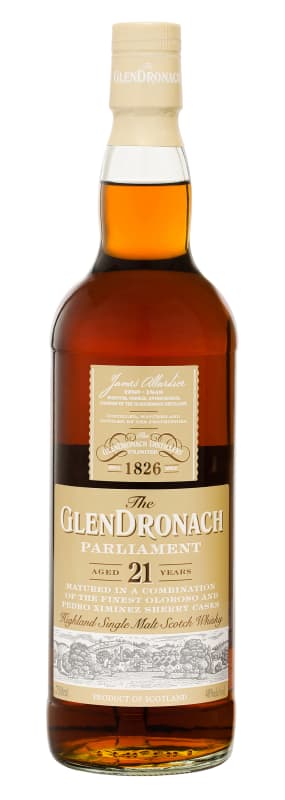 GlenDronach 21 Year Parliament Single Malt Scotch Whisky Front Bottle Shot